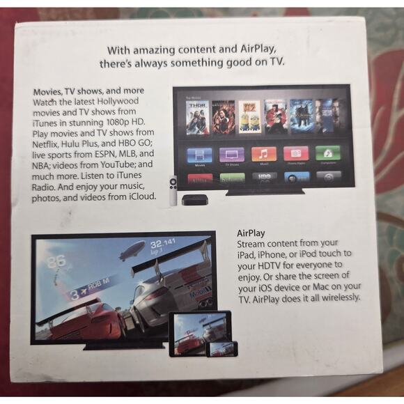Apple Tv 1080P Wifi HDMI MD199LL/A NEW IN SEALED BOX - Picture 2 of 7